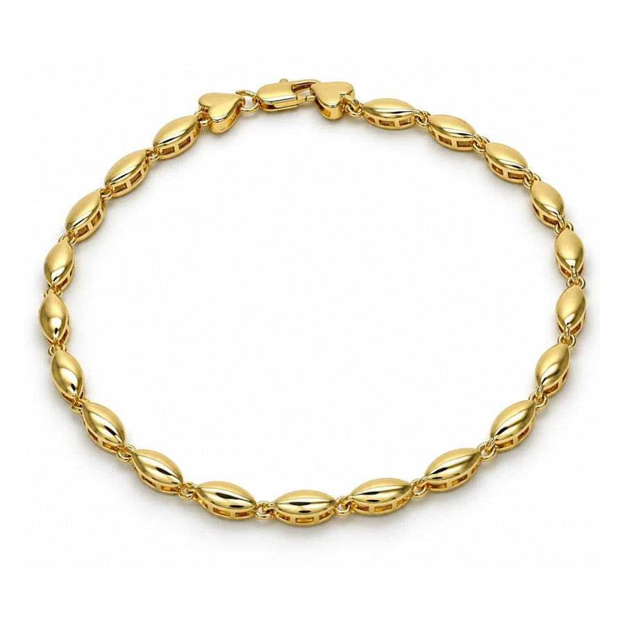Oro Laminado Fancy Anklet, Gold Filled Style Polished, Golden Finish