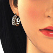 Oro Laminado Small Hoop, Gold Filled Style with White Cubic Zirconia, Polished, Golden Finish