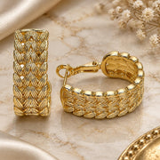 Oro Laminado Huggie Hoop, Gold Filled Style Polished, Golden Finish