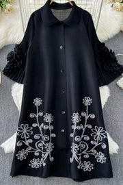 Ruffle Sleeves Print Mid-Length Party Dresses