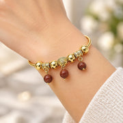 Oro Laminado Individual Bangle, Gold Filled Style with Brown Goldstone Venturina, Polished, Golden Finish