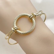 Oro Laminado Individual Bangle, Gold Filled Style Love Knot Design, Polished, Golden Finish
