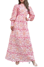 High Quality Flare Sleeve High Waist Ruched Color Printed Dresses