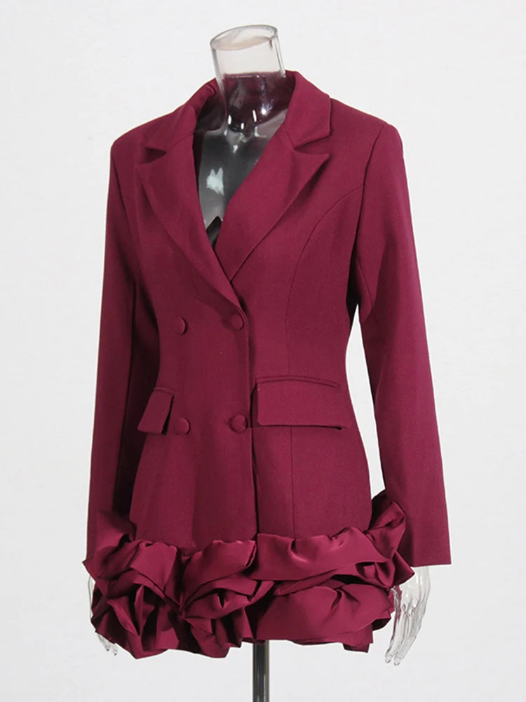 High quality high waist long sleeve V neck dress