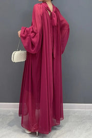 High Quality Round Neck Vintage Elegant Long Sleeve Dress
