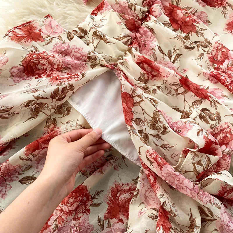Sexy Two Pieces Sets Chic Bandage chiffon Shirt Top with sweet High Waist mermaid Skirt Beach Vacation Sets