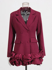 High quality high waist long sleeve V neck dress