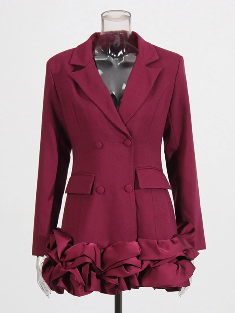 High quality high waist long sleeve V neck dress