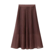 Vintage Polka Dot Women Sets Chiffon Bow Tie Loose Blouses Loose Long Skirts Fashion  Spring Summer Holiday Suits
