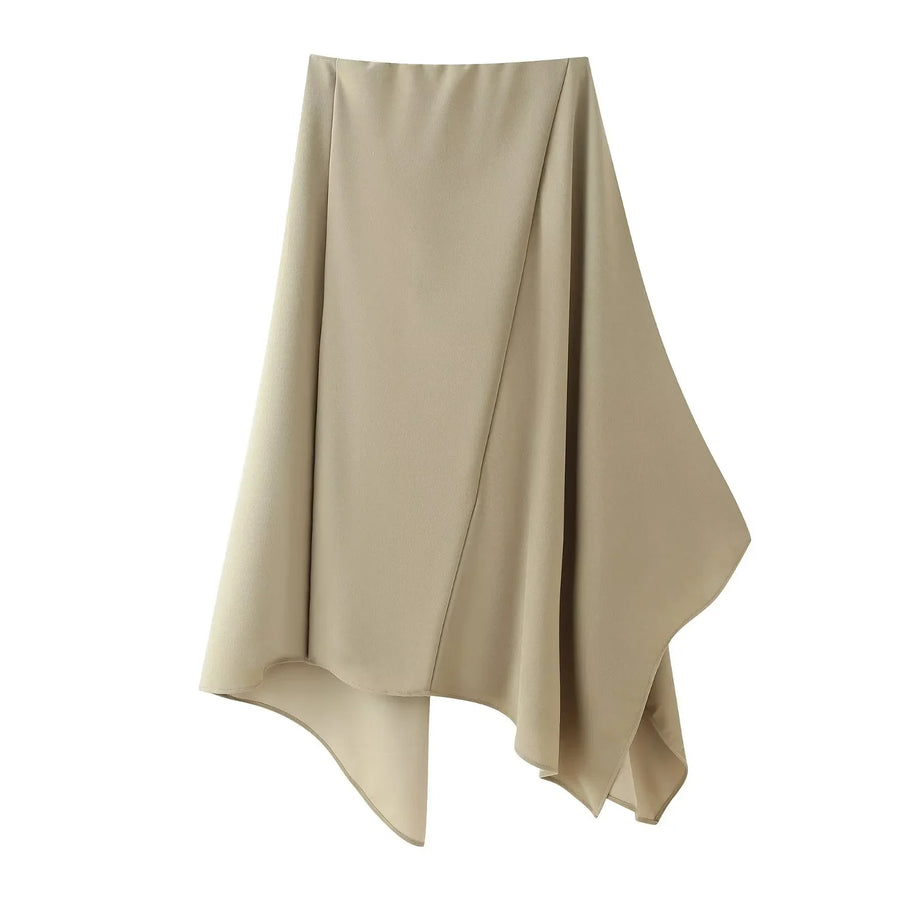 Women Trendy Skirt Set Half High Collar Top Asymmetrical Skirt New Fashion  Spring Summer Beach Holiday Skirt Set