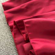 High Quality Vintage Floral Embroidery Mesh Long Sleeve Red Dresses