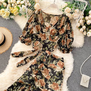 Sexy Two Pieces Sets Chic Bandage chiffon Shirt Top with sweet High Waist mermaid Skirt Beach Vacation Sets