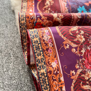 High quality vintage palace print French style elegant evening dress