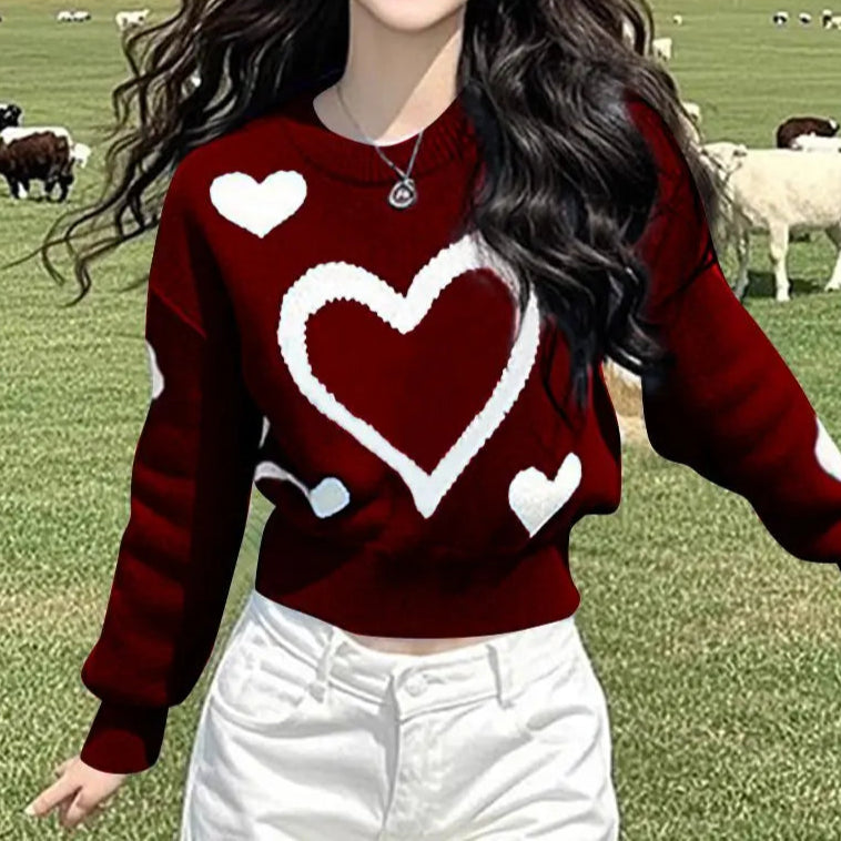 Elegant Long Sleeve Round Neck Tops with High Quality Print