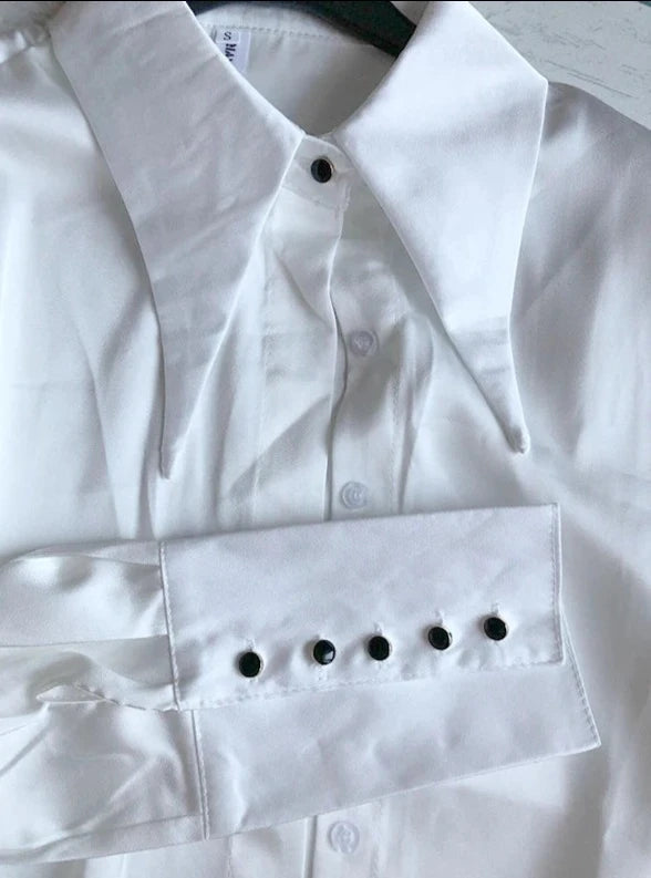 High Quality Vintage Elegant Long Sleeve Satin Shirts