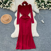 Slim Mermaid DressesVintage Halter Square Neck Elegant Long Sleeve Elegant Diamonds High Quality
