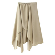 Women Trendy Skirt Set Half High Collar Top Asymmetrical Skirt New Fashion  Spring Summer Beach Holiday Skirt Set