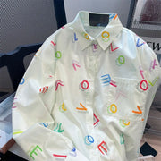 Casual Loose Letter Shirts High Quality Casual Loose Letter Shirts
