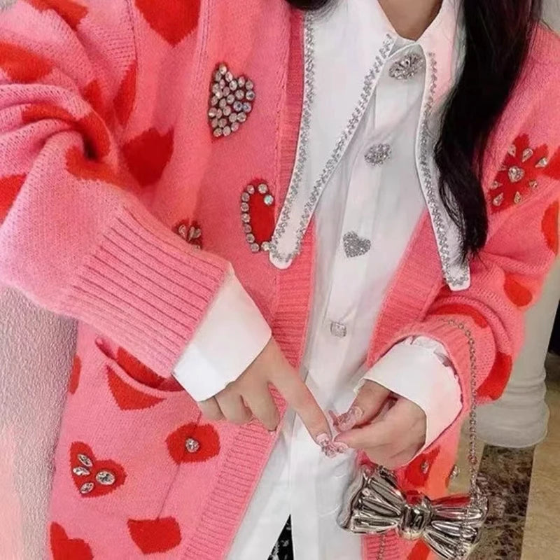 High Quality Diamond Stitching Oversized Loose Shirts