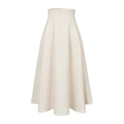 Two-piece set: jacket with waist tie and high-quality fine midi skirt