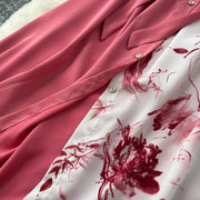 Chic Single Breasted Spliced Elegant Korean Fashion Fairy Sexy High Waist Vestidos Summer High Street Women Vacation