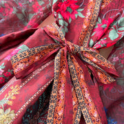 High quality vintage palace print French style elegant evening dress