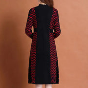 Fashion Loose Korean Dresses Warm Patchwork Knitting Office Lady Simplicity Slim O-neck Pullovers Long Sleeve Women's Clothing