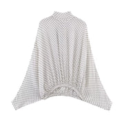 Vintage Polka Dot Women Sets Chiffon Bow Tie Loose Blouses Loose Long Skirts Fashion  Spring Summer Holiday Suits
