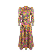 High Quality Floral Long Sleeves Elegant Long Dress