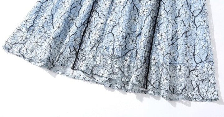 High Quality Vintage Bowknot Sleeves Lace Dress