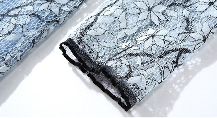 High Quality Vintage Bowknot Sleeves Lace Dress