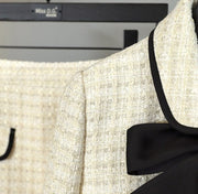 elegant two-piece set, skirt+long-sleeved coat
