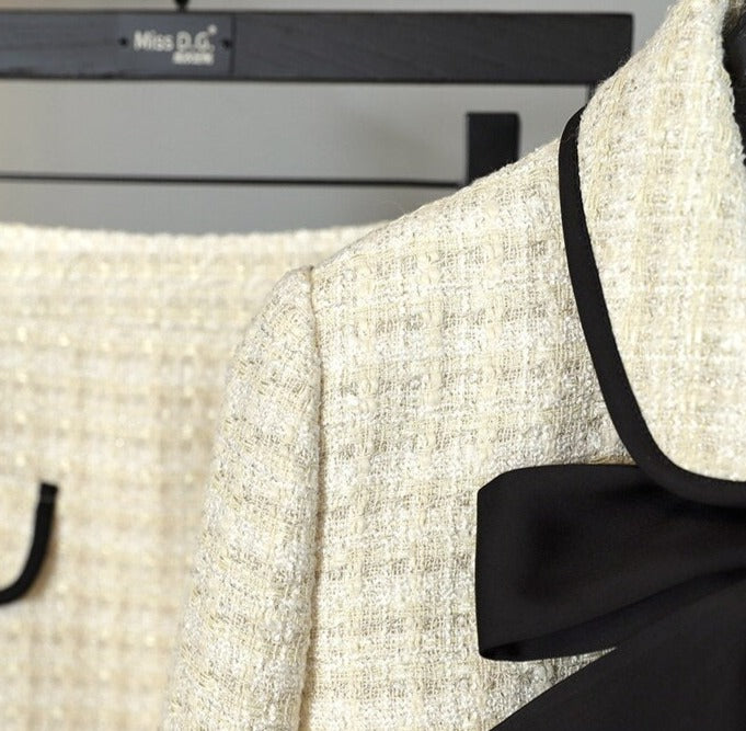 elegant two-piece set, skirt+long-sleeved coat