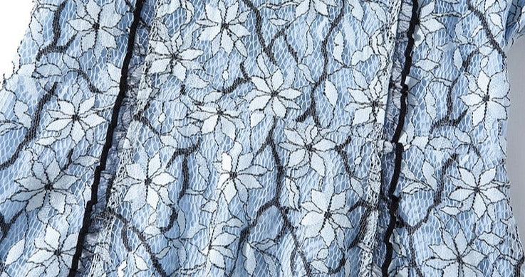 High Quality Vintage Bowknot Sleeves Lace Dress