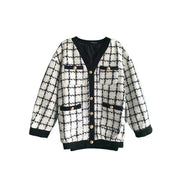 Two Piece Set Long Sleeve Tweed Woolen Jacket, Coat + Woolen Mini Skirt