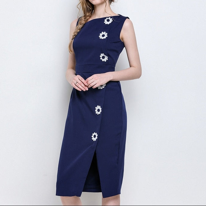 Women Summer Elegant Pencil Dress Festa High Quality Vintage Office Party Robe Femme Sleeveless Designer Tank Vestidos