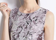 High Quality Sleeveless Knee Length Floral Cocktail Dress