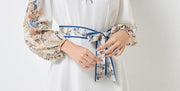 High Quality Floral Print Long Sleeve Elegant High Waist Maxi Dress