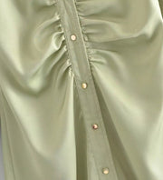 vintage long sleeve midi collar dress