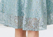 High quality multi color vintage designer flared elegant lace dress