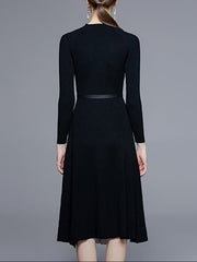 Women Autumn Winter Elegant Kintted Dress Festa High Quality Office Cocktail Party Robe Femme Vintage Designer Vestidos