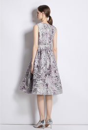 High Quality Sleeveless Knee Length Floral Cocktail Dress