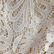 High Quality Lace Round Neck Lantern Sleeve Hook Flower Vintage Dress